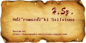 Háromszéki Szilviusz névjegykártya